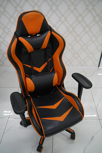 Компьютерное кресло Racer черное / голубое из шоурума 4