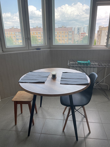 Стеклянный стол Абилин 100(140)х100х76 мрамор черный / черный матовый фото покупателя 80