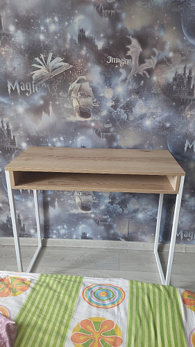 Письменный стол Лео Лофт дуб делано темный / белый матовый фото покупателя 27