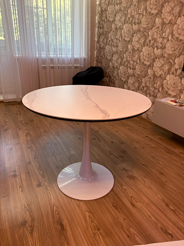 Стол Тулип 80х73 мрамор черный / белый фото покупателя 97