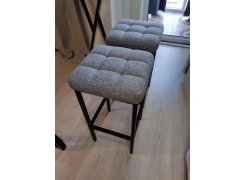 Барный стул Лофт кожзам темно-серый / черный матовый фото покупателя 182