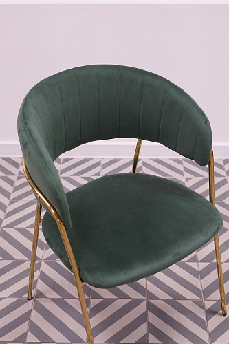 Стул на металлокаркасе Kamelia темно-серый / золотой из шоурума 2