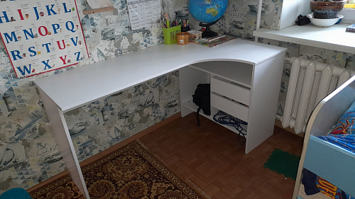 Письменный стол СПм-25 левый белый  - Уцененный экземпляр фото покупателя 11