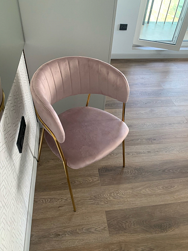 Стул на металлокаркасе Kamelia бежевый / золотой фото покупателя 18