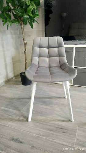 Стул на металлокаркасе Челси бежевый / белый каркас фото покупателя 7