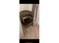 Стул на металлокаркасе Kamelia зеленый / золото фото покупателя 22