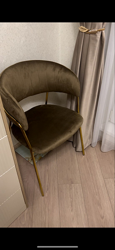 Стул на металлокаркасе Kamelia green / gold фото покупателя 22