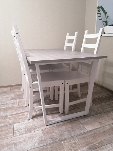 Деревянный стол Лота Лофт 140х80 белый матовый / бетон светлый фото покупателя 77