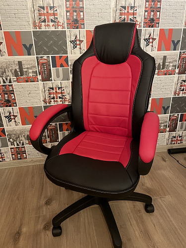 Компьютерное кресло Kadis темно-красное / черное фото покупателя 4