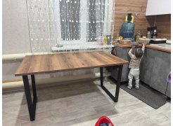 Деревянный стол Лота Лофт 120(160)х75 черный матовый / бетон светлый фото покупателя 781