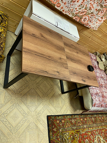 Стол Лота Лофт 140 25 мм черный матовый / дуб вотан фото покупателя 771