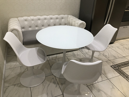 Стеклянный стол Tulip 90 white фото покупателя 44