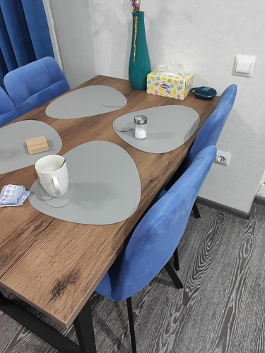 Стул на металлокаркасе Чилли синяя ткань / белый фото покупателя 75