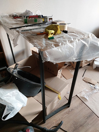 Барная стойка Дилан Лофт 120х40х90 бетон светлый фото покупателя 63