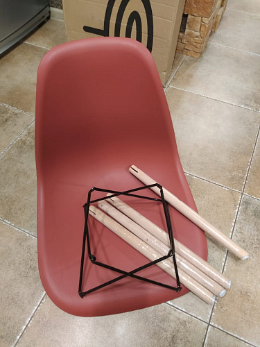 Пластиковый стул Eames PC-015 серо-голубой / дерево фото покупателя 275