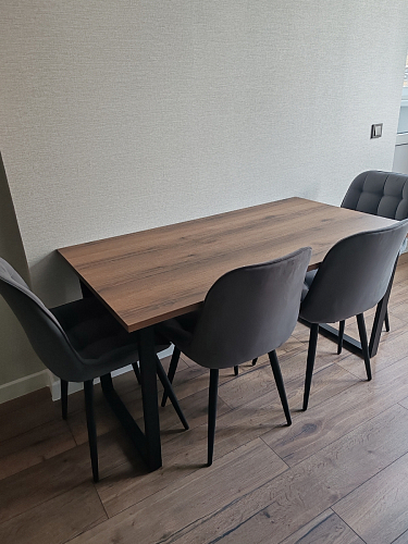 Стол Лота Лофт 140 25 мм черный матовый / бетон фото покупателя 444