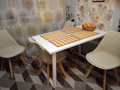 Деревянный стол Лота Лофт 120х75 белый матовый / дуб крафт золотой фото покупателя 243