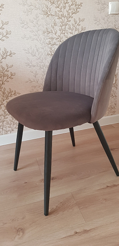 Стул на металлокаркасе Gabi dark beige / black / silver фото покупателя 732