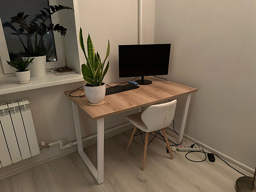 Деревянный стол Барон О 200 х 90 белая пленка шагрень / белый фото покупателя 11