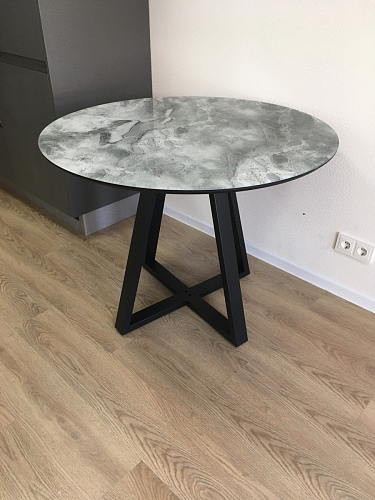 Стеклянный стол Норфолк 100 золото фото покупателя 5