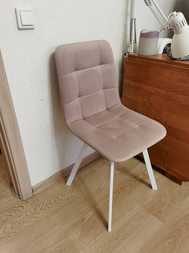 Стул на металлокаркасе Чилли синяя ткань / белый фото покупателя 138