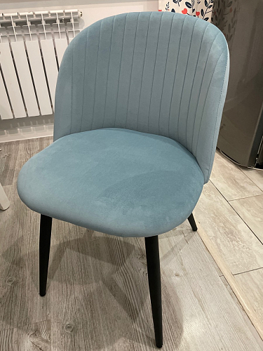 Стул на металлокаркасе Gabi 1 light blue / black / gold фото покупателя 519