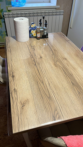 Деревянный стол Барон О 160 х 90 белая пленка шагрень / черный фото покупателя 14