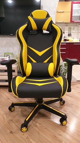 Компьютерное кресло Racer черное / голубое фото покупателя 21