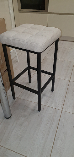 Барный стул Лофт микровелюр катания изумруд / черный матовый фото покупателя 83