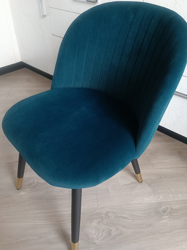 Стул на металлокаркасе Gabi beige / black / gold фото покупателя 512