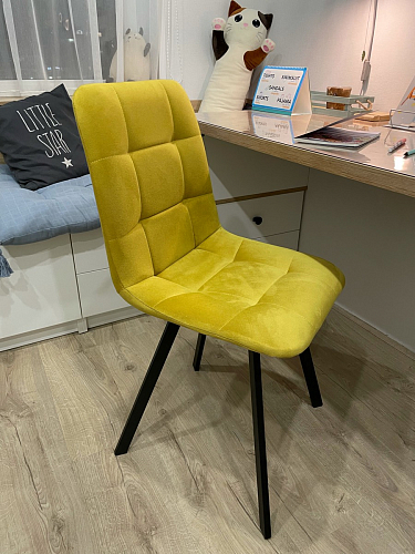 Стул на металлокаркасе Чилли синяя ткань / белый фото покупателя 1398