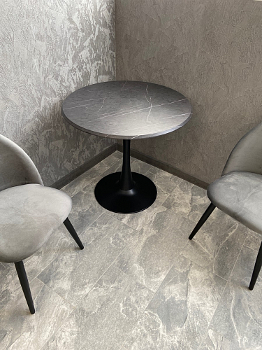 Стол Тулип 90х73 белый мрамор / золото фото покупателя 22