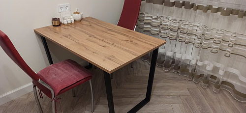 Деревянный стол Лота Лофт 140х80 черный матовый / бетон светлый фото покупателя 1001