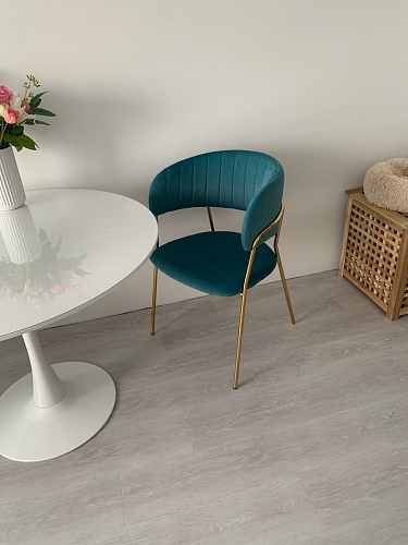 Стул на металлокаркасе Kamelia green / gold фото покупателя 4