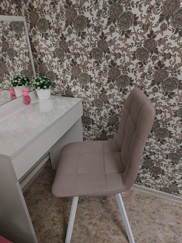 Стул на металлокаркасе Чилли К светло-серый велюр / черный каркас фото покупателя 1274