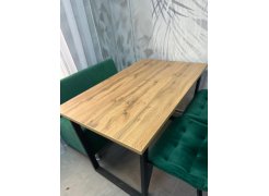 Деревянный стол Лота Лофт 120(160)х75 черный матовый / бетон светлый фото покупателя 835