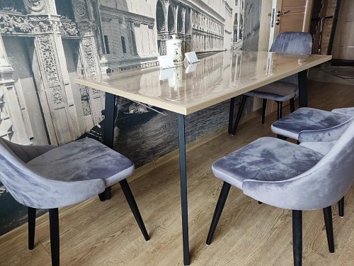 Стол Тринити Лофт 140 25 мм дуб делано темный / белый фото покупателя 35