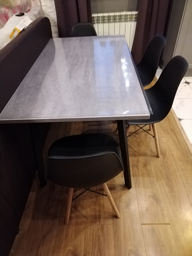 Стол Тринити Лофт 120 32 мм дуб галифакс табако / черный матовый фото покупателя 440