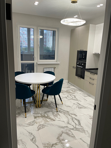 Стул на металлокаркасе Gabi 1 light blue / black / gold фото покупателя 141