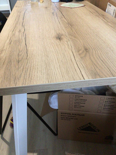 Стол Тринити Лофт 120 25 мм черный матовый / дуб делано темный фото покупателя 230