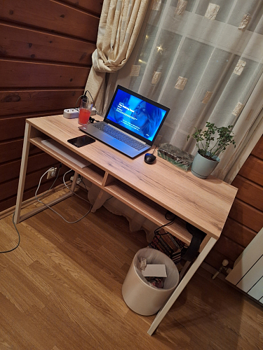 Письменный стол Леон Лофт дуб делано светлый / белый матовый фото покупателя 63