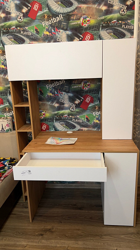 Письменный стол Комфорт 12.71 дуб золотой craft / белая аляска фото покупателя 3