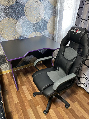 Компьютерное кресло Driver/Драйвер кожзам черный / ткань черный фото покупателя 64