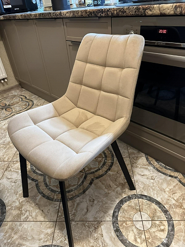 Стул на металлокаркасе Челси бежевый / черный фото покупателя 19