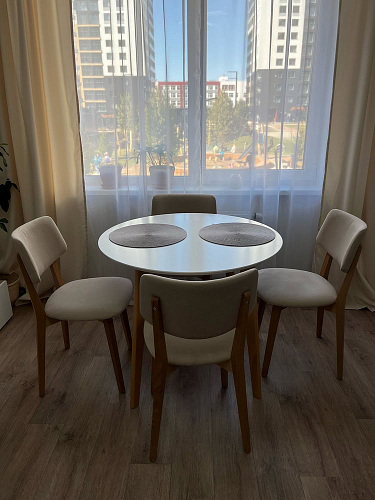 Стол обеденный Вosco/Боско D90 белый / натуральный фото покупателя 17