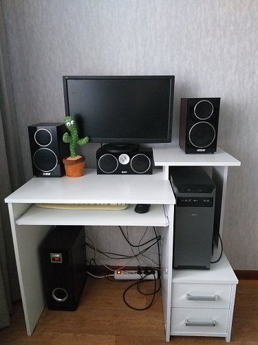 Компьютерный стол Джаз-24 левый дуб молочный фото покупателя 69