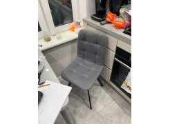 Стул на металлокаркасе Чилли синяя ткань / белый фото покупателя 63