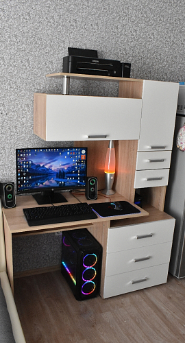 Стол компьютерный Джаз-17 белый правый фото покупателя 17