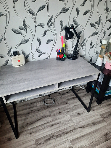 Письменный стол Леон Лофт дуб делано светлый / белый матовый фото покупателя 126