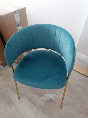 Стул на металлокаркасе Kamelia голубой / голубой / золотой фото покупателя 38